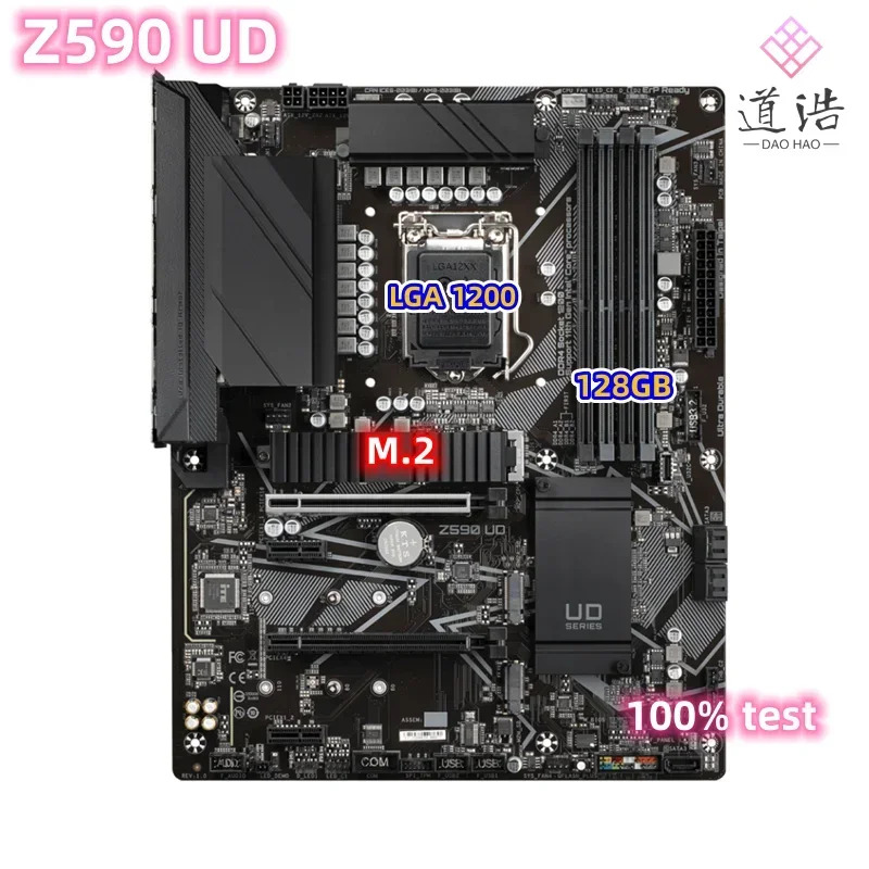 Z590 UD 마더보드128GB DP M.2 LGA 1200 DDR4 메인보드 완전 작동 리퍼