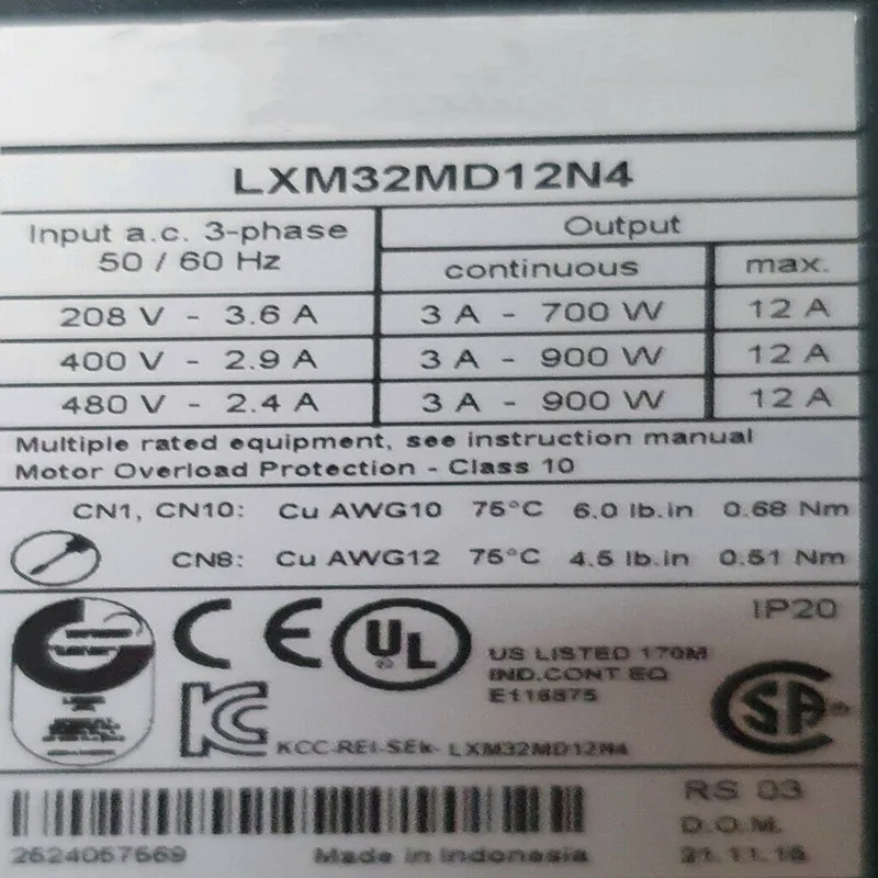 상태 서보 드라이브 LXM32MD12N4