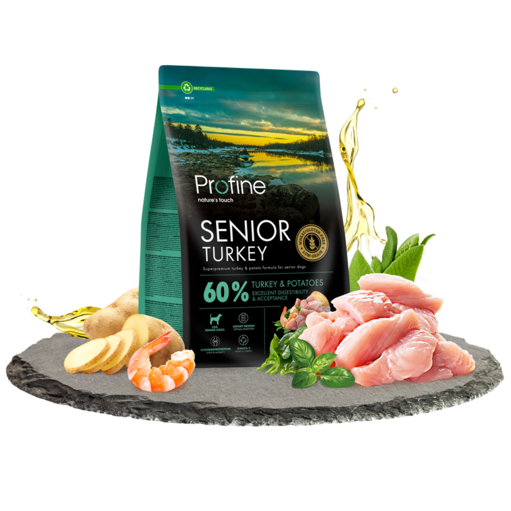 (풉백셋트+계량컵+스낵백) 프로파인 내추럴터치 독 시니어 칠면조와 새우, 12kg, 1개 - 상세 이미지 3
