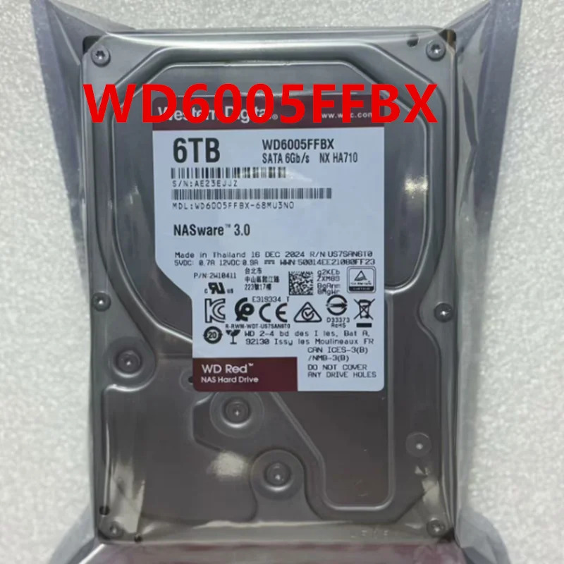WD 6TB 3.5인치 SATA 데스크탑 HDD WD6005FFBX새 하드 드라이브