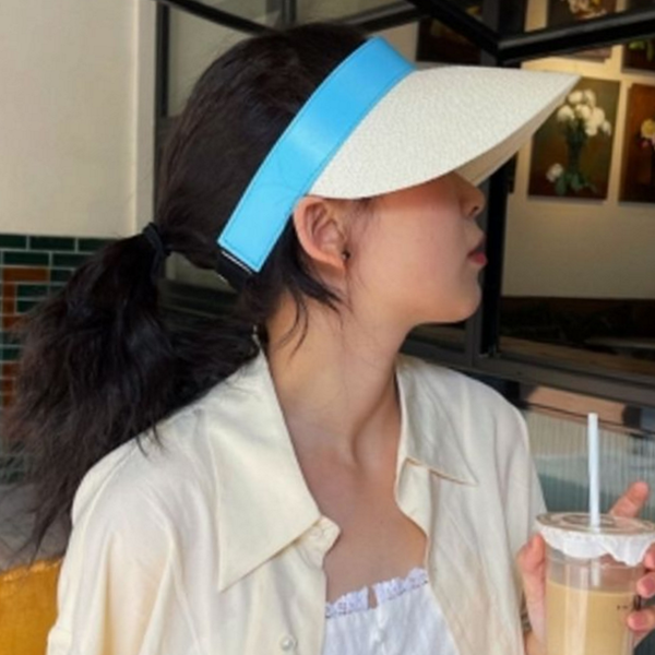 휴대용 돌돌이 썬 캡 파피루스 여름 썬 캡 여성 비치 - 상품 이미지