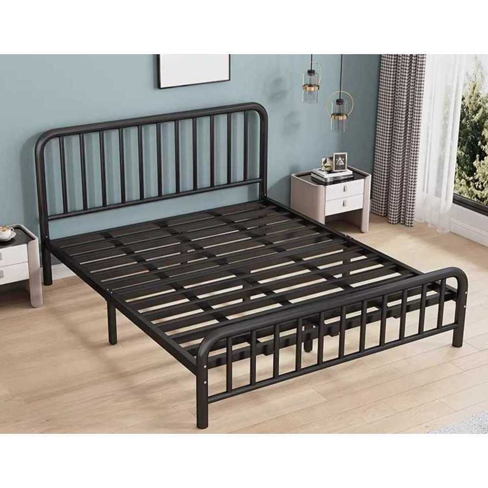 철제 침대 프레임 블랙 접이식 철재 원룸 폴딩 간이 블랙/100x190cm - 상품 이미지