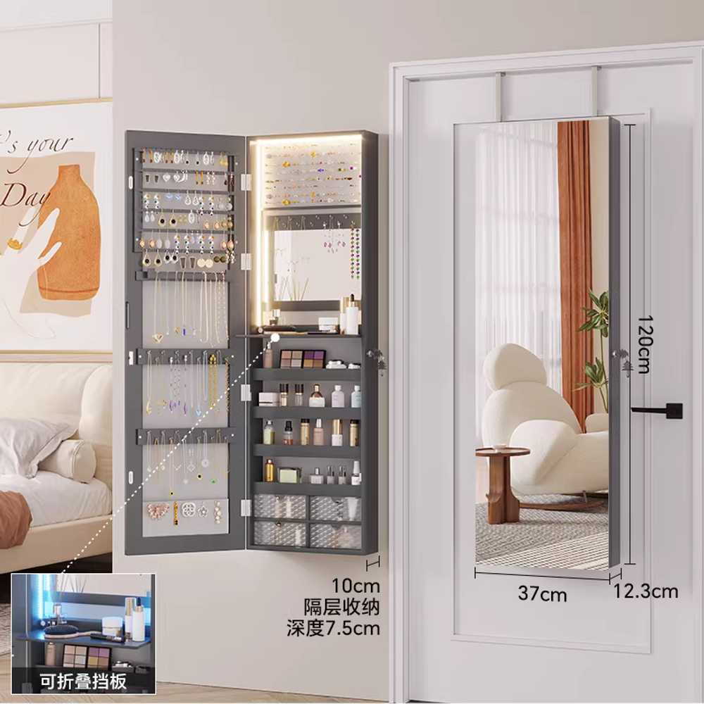 벽걸이 수납 거울 전신거울 가구 욕실 메이크업 면도 120cm/화이트/3색 LED 조명 건전지식 이미지 7