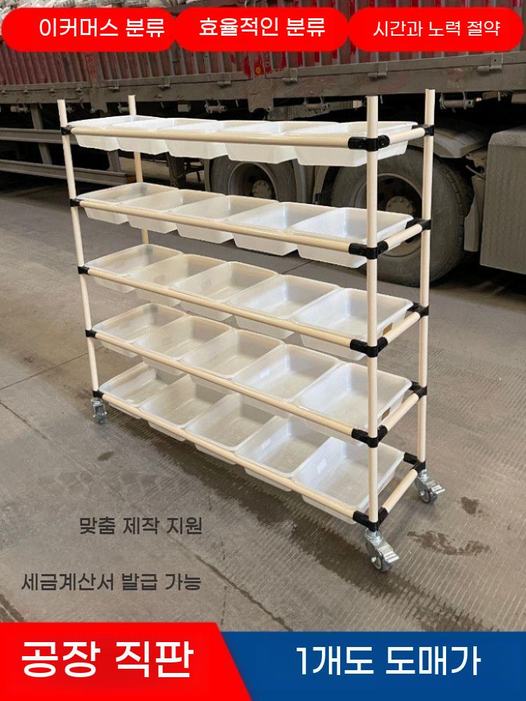 피킹카트 서랍 트롤리 플라스틱 적재함 바퀴 공장 창고용 물류 이동식 정리 선반 수납함 - 상세 이미지 4