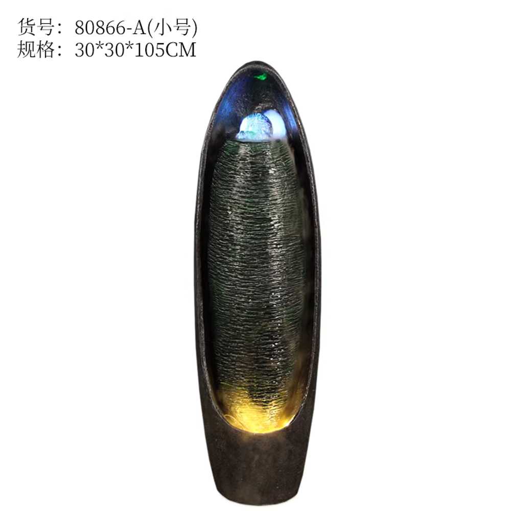 벽천 분수대 인공폭포 실내분수 물소리 사무실 로비 30x30x105cm 블랙 / 미스트 분사기 - 상세 이미지 4