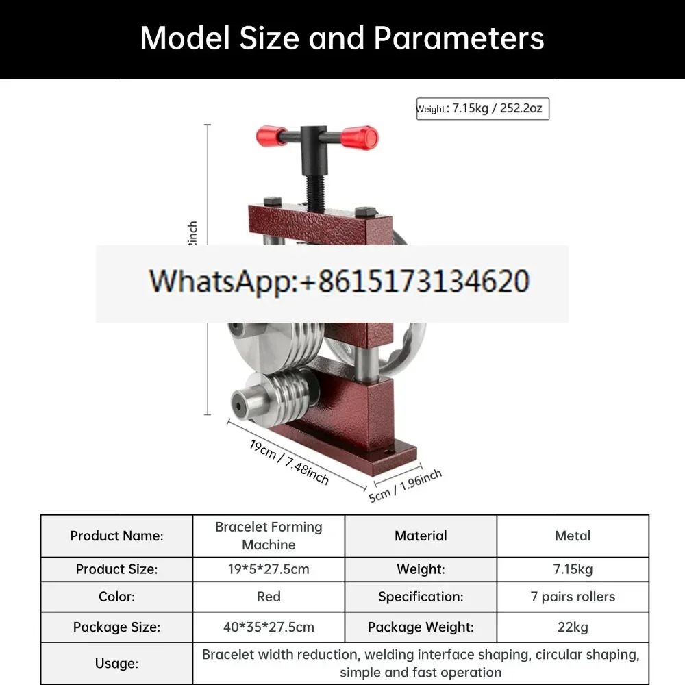 수동 팔찌 성형 기계 금은 금속 보석 14 롤 벤딩 머신