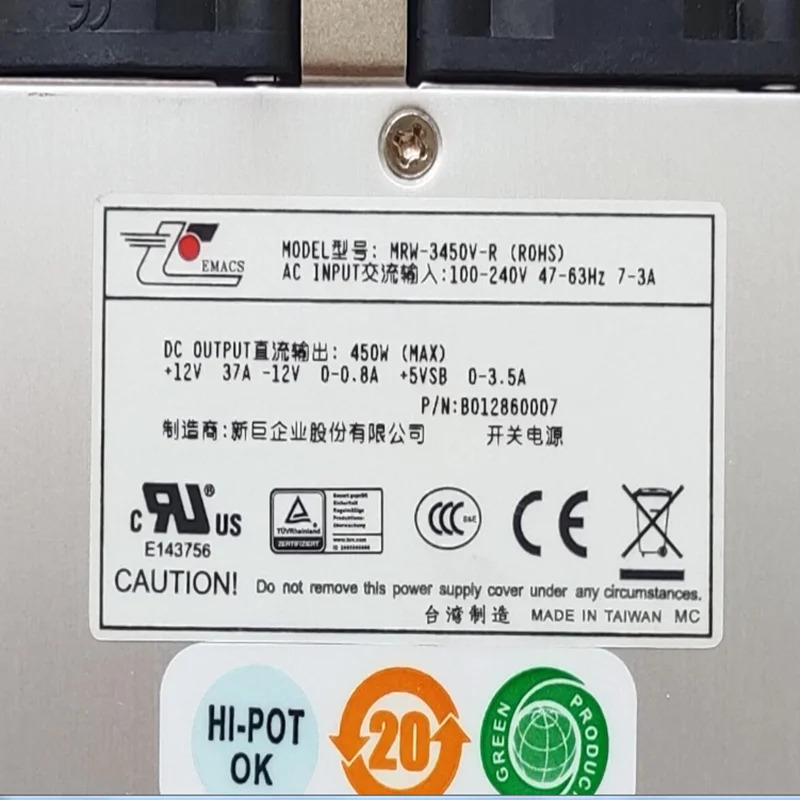 Emacs 450W 전원공급장치 MRW-3450V-R MRW-5450V4V새 원본 PSU