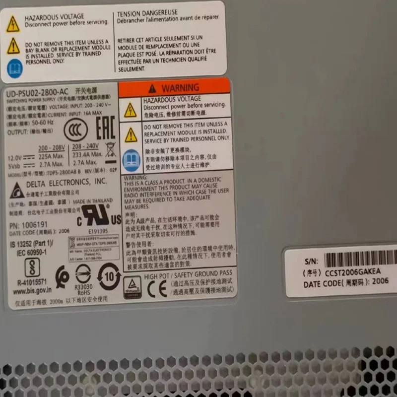 DELL SCV2080 SCV2030 2800W TDPS-2800AB B UD-PSU02-2800-AC 4HY5G 04HY5G 거새 전원공급장치
