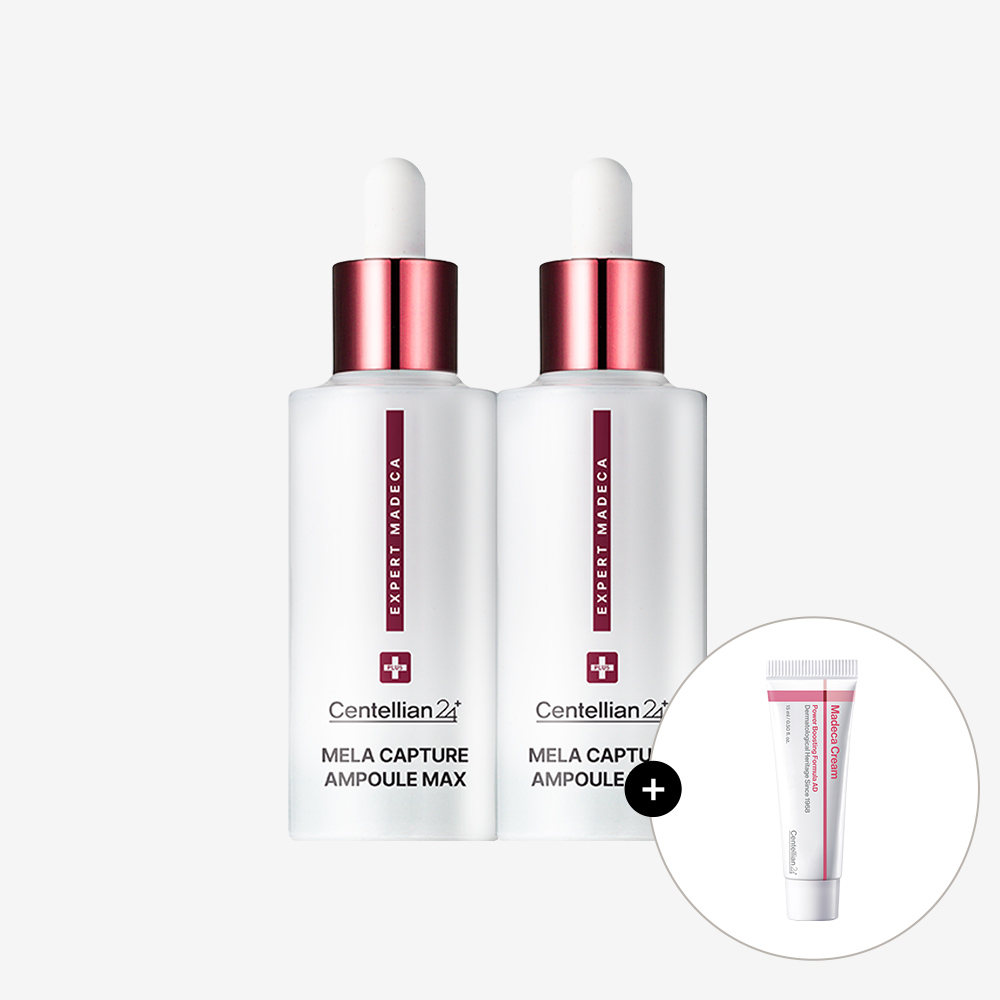 [10%추가적립] 동국제약 센텔리안24 엑스퍼트 마데카 멜라캡처 앰플 맥스 45ml 2개 + 어드밴스드15ml 1개 / 기미 잡티 멜라닌 주름 개선에 도움 마데카멜라캡쳐 제품 이미지
