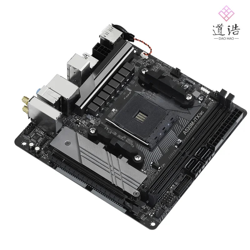 ASRock호환 A520M-ITX/AC 마더보드기능 64GB M.2 HDMI PCI-E3.0 소켓 AM4 DDR4 Mini-ITX A520 메인보드 완전 작동 리퍼