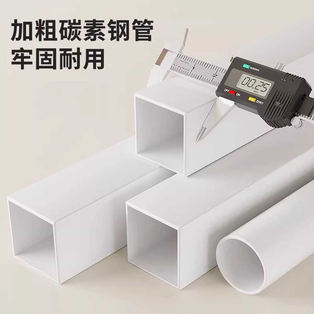 조립식 시스템행거 고정식 옷 철제 드레스룸 모던 긴 100x45x200cm 커튼+커버/ 화이트 - 상세 이미지 3