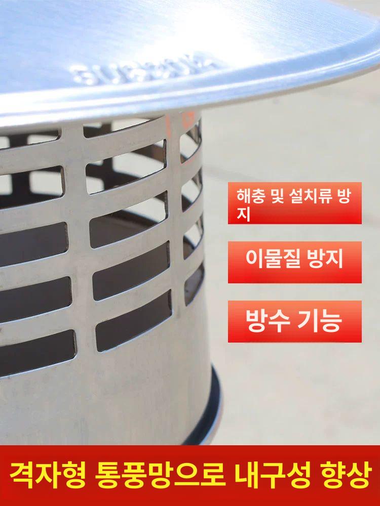 난로 덮개 비가림막 스텐연통 굴뚝 뚜껑 상단 덕트 100mm - 상세 이미지 5