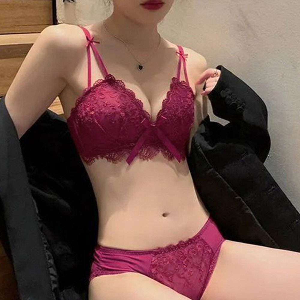 레이스브라 볼륨 섹시 큰컵 뽕 노와이어 브라렛 이미지 6