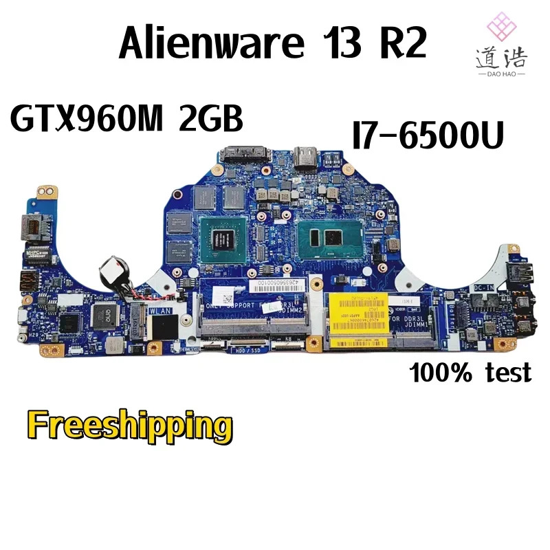 AAP01 LA-C901P Dell Alienware 13 R2 노트북 마더보드 CN-0NHYX3 0NHYX3 NHYX3 CPU I7-6500U GPU X960M 2GB 정상 작