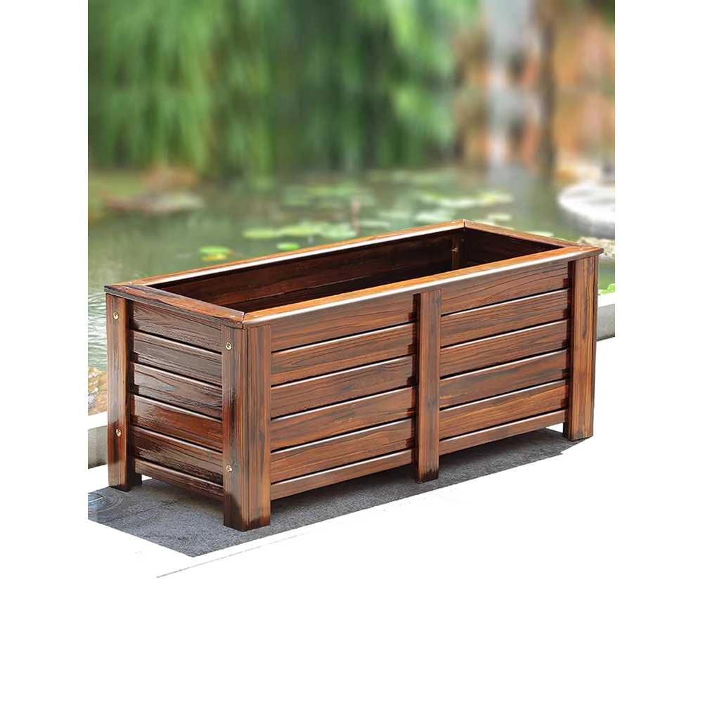 방부목 화분 직사각 정원 원목화분 박스 테라스 텃밭 40x40x60cm - 상세 이미지 3