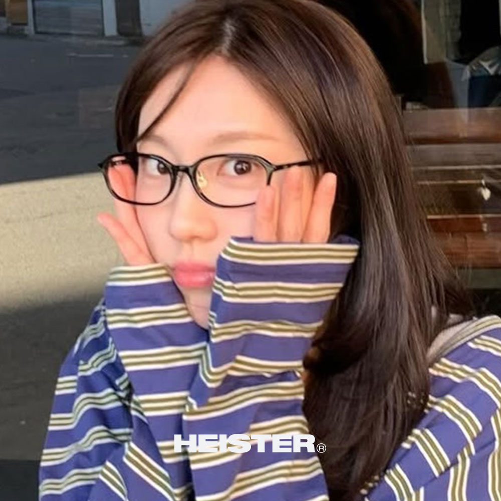 하이스터 안경 노이드 Noid BSV 블랙 씬스퀘어 코받침 가벼운 뿔테 안경테 - 상세 이미지 4