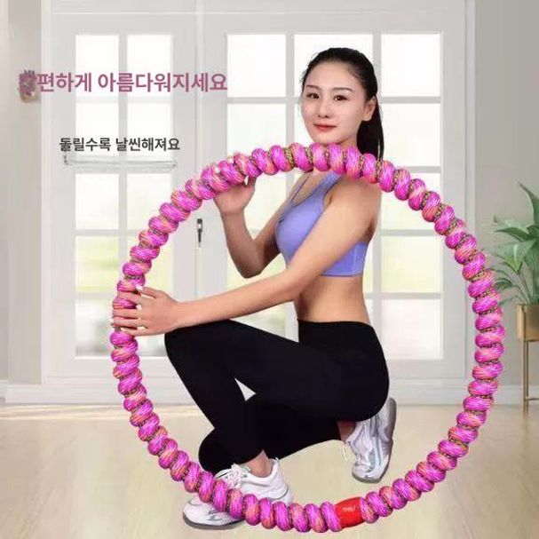 실 훌라후프 5kg 두껍고 튼튼한 꼬임 무소음 복부마사지 지압돌기 2.5-3.0kg 80cm - 상세 이미지 2