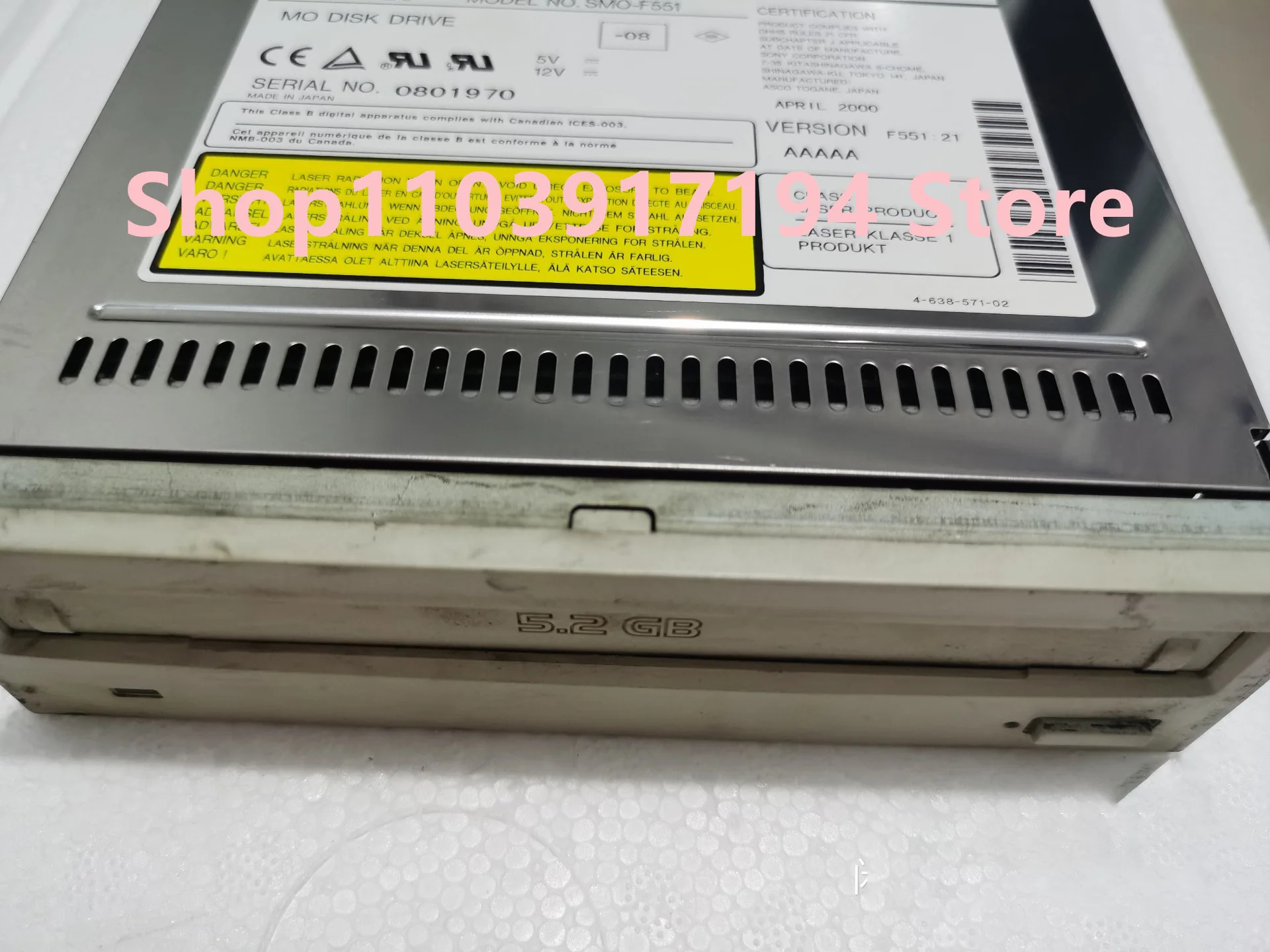 소니호환 5.2GB MO 광자기 드라이브 MOD SMO-F551