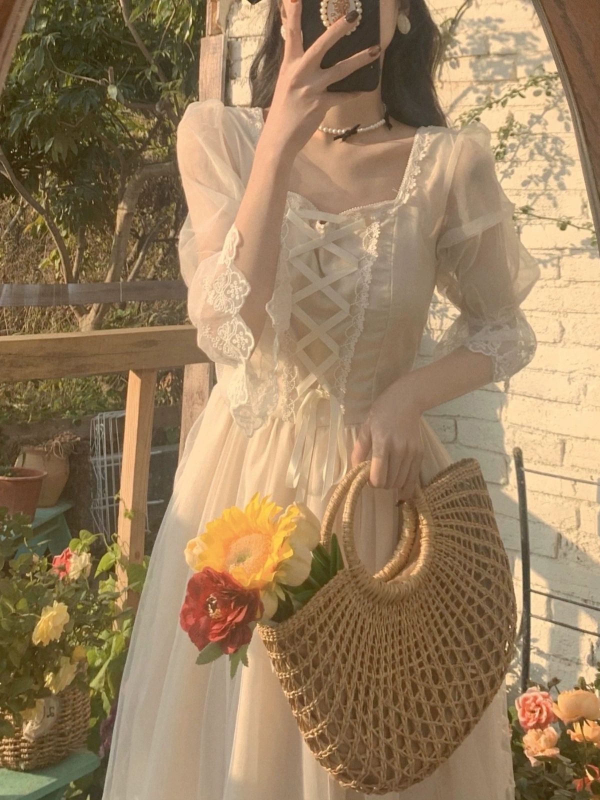 스퀘어카라 이브닝파티 여름원피스 스몰 셀프웨딩 2부 반팔 드레스 브라이덜샤워 연주회 시상 - 상세 이미지 2