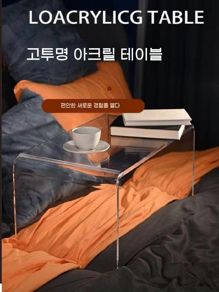 투명 아크릴 사이드 테이블 침대 옆 협탁 쇼파 거실 보조 탁자 - 상세 이미지 3