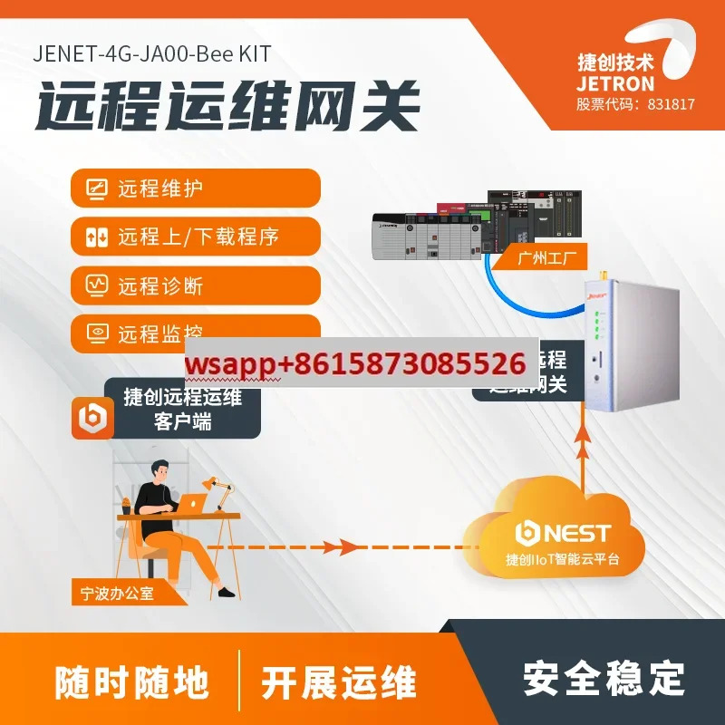 PLC 원격 제어 디버깅 작동 유지 모듈 다운로드 데이터 수집 직렬 포트 4G IoT 산업게이트웨이