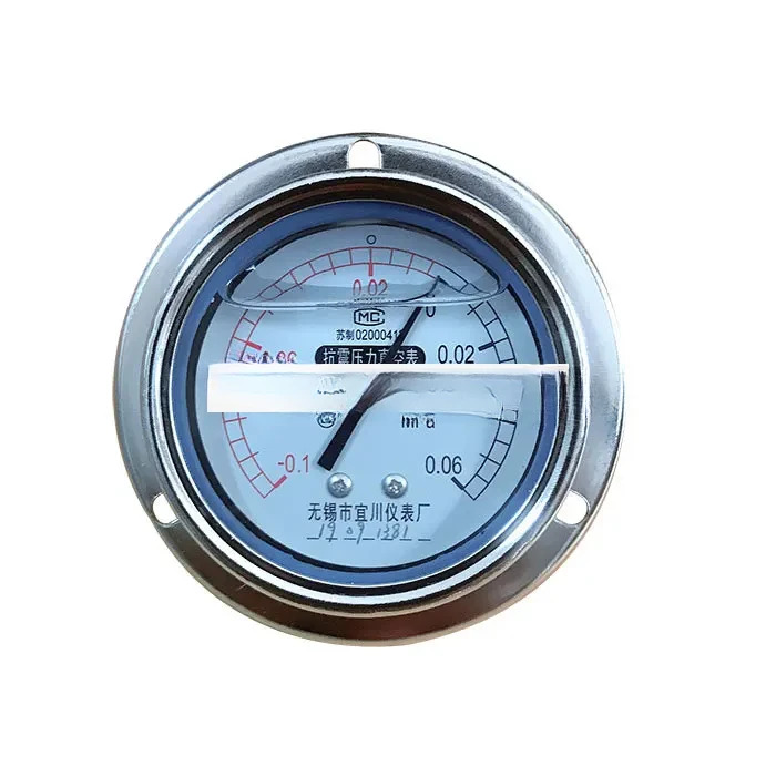 2pcs 압력 진공 게이지 YN60ZT/포지티브 네거티브 충격 방지