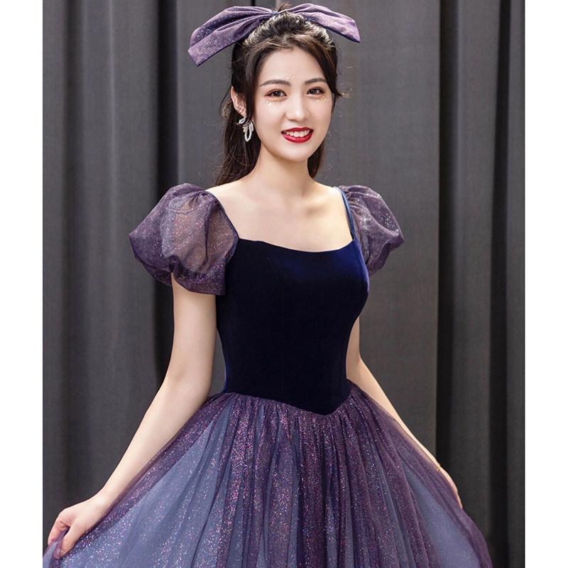 2부드레스블랙 보라색 빅사이즈 이브닝 셀프 촬영 파티 - 상세 이미지 4