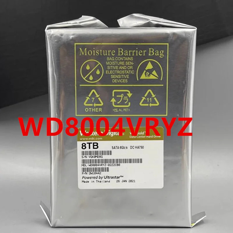WD8004VRYZWD 8TB SATA 3.5 7200RPM 256MB 서버 HDD새 하드