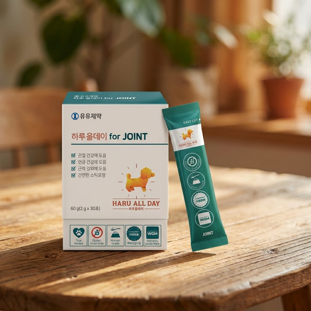 유유제약 하루올데이 강아지 관절 영양제 반려견 애견 슬개골 글루코사민 카제로템 제품 이미지
