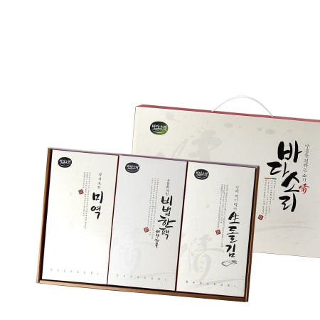 바다소리 명절선물세트 정드림 곱창김으로 구운 생 돌김4봉 미역 비법한알 명절 선물세트 세트 60g
