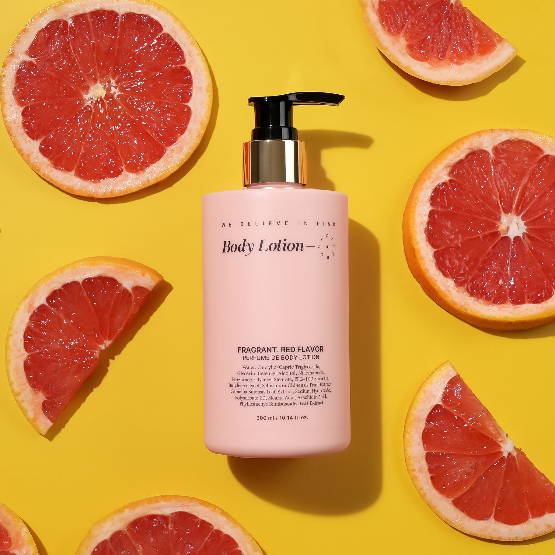 핑크로사 퍼퓸 바디로션 고보습 생과일향 레드플레이버(자몽), 300ml, 1개 - 상품 이미지