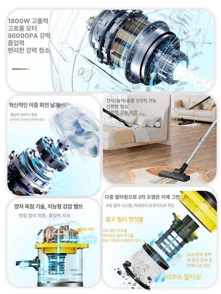 대형 공장형 진공청소기 흡입력좋은 대용량 건습식 15L 9900W 3000만 38L 베이직 세차 - 상세 이미지 2