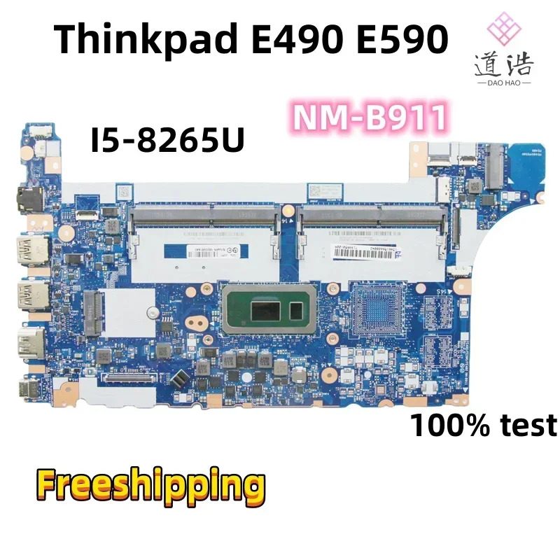 NM-B911 Lenovo호환 Thinkpad E490 E590 노트북 마더보드 FE490/FE590/FE480 5B20V81840 02DL805 I5-8265U CPU DDR4