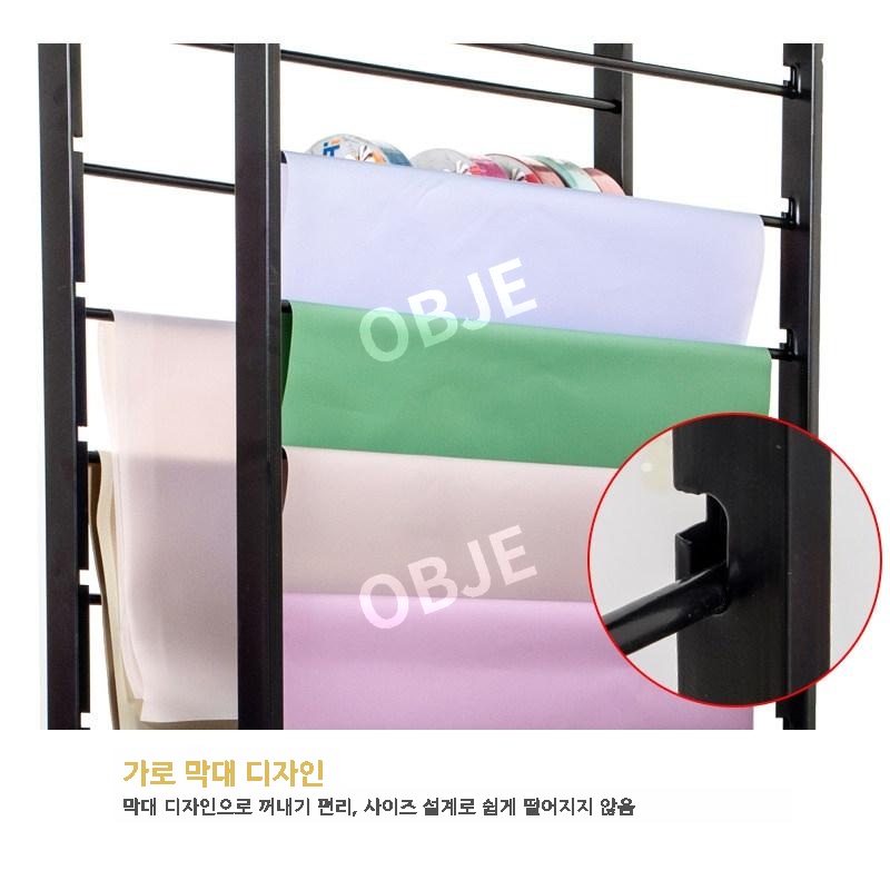 꽃집 리본정리대 포장지 진열대 거치대 이동형 철제 걸이대 수납대 정리대 이미지 6
