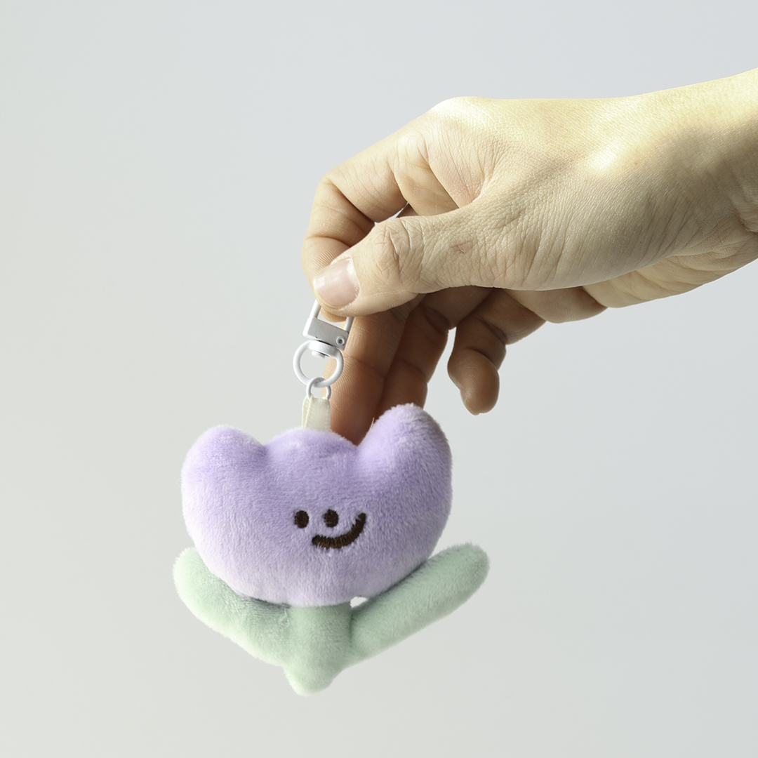 플라워 플러시 봉제 인형 키링 가방 키체인 이미지 6