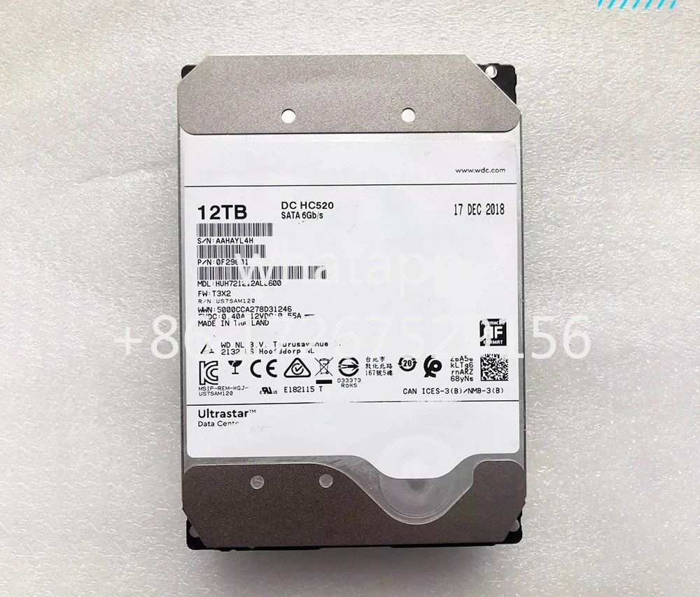 UH 721212 WDALE600 HDD 12TB SATA3 12T 3.5인치 헬륨 엔터프라이즈 NAS 하드 드라이브