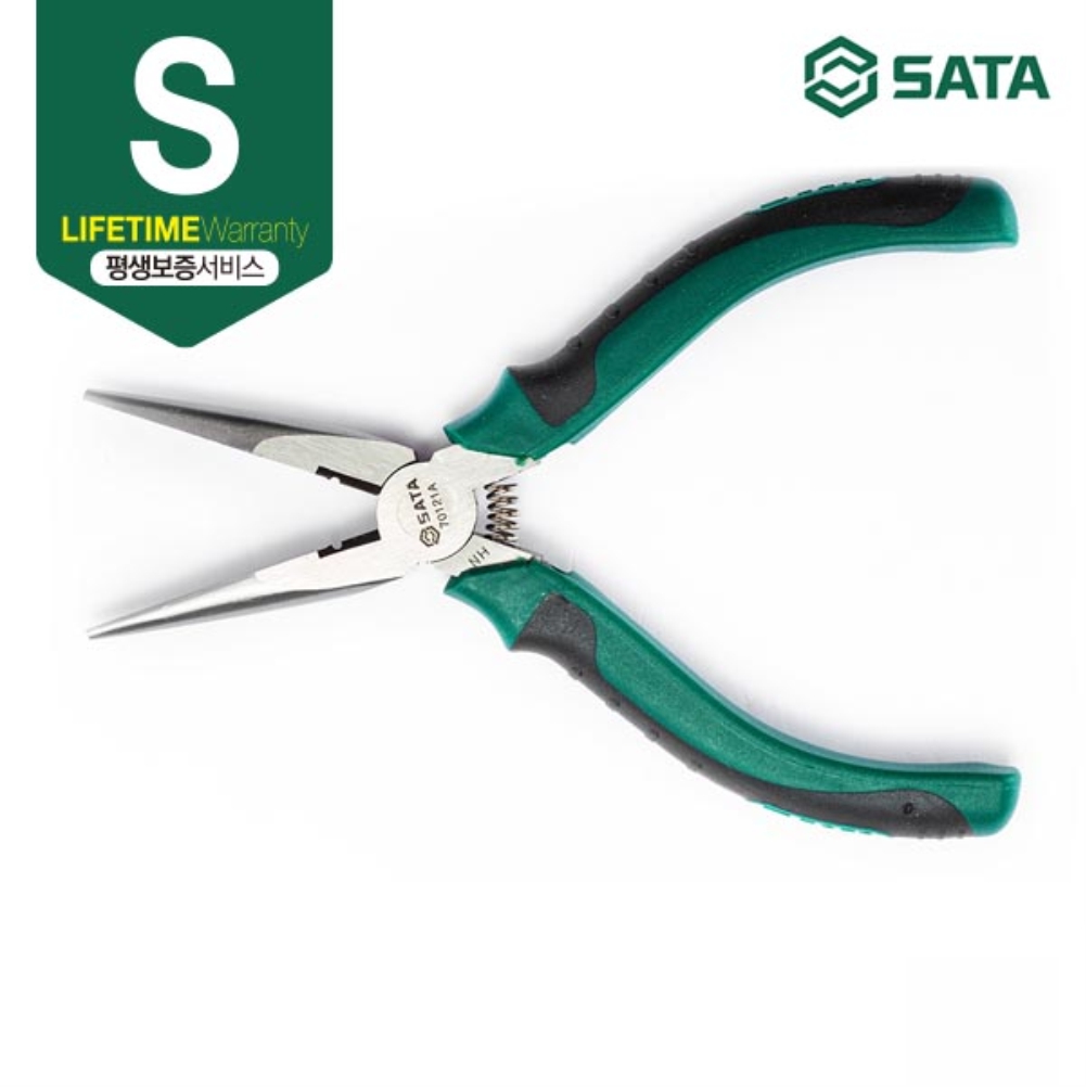 사타 SATA 일본식 롱 노우즈 플라이어 200mm(8인치) 70122A 롱로우즈 - 상세 이미지 2