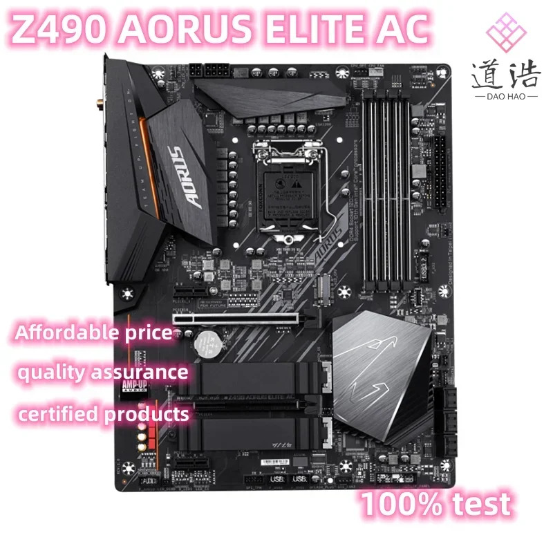 Z490 AORUS ELITE AC 마더보드 128GB HDMI M.2 LGA 1200 DDR4 메인보드 완전 작동 리퍼
