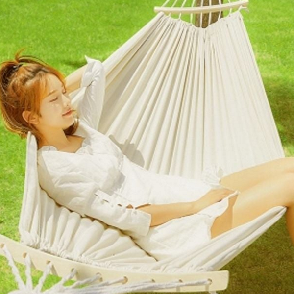 경량 캠핑 해먹 2인용 야외 해먹 휴대용 캔버스 감성 정원