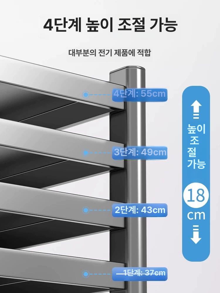 밥솥 거치대 오븐 렌지대 수납장 슬라이딩 레일 건그레이 기본 건메탈그레이 39길이 - 상세 이미지 3