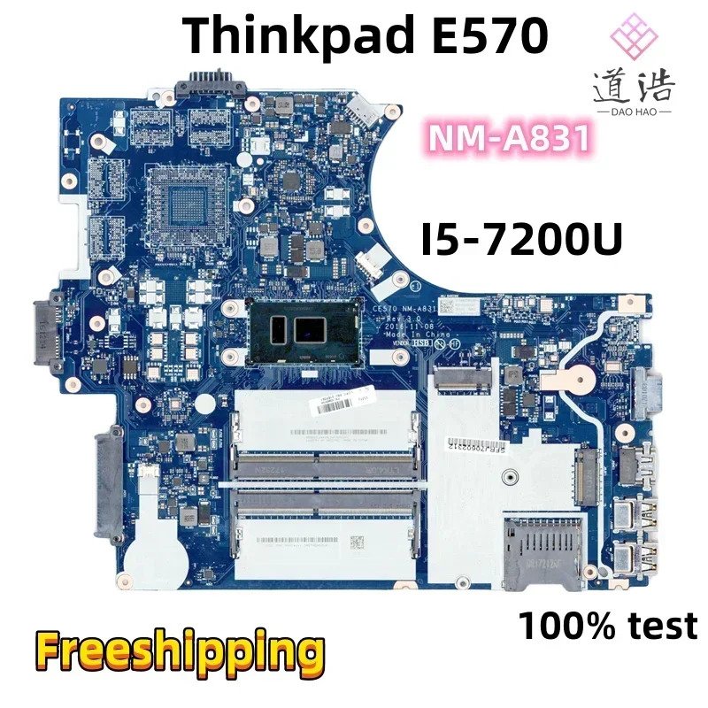 NM-A831 Lenovo호환 Thinkpad E570 노트북 마더보드 CE570 01EP391 01YR709 I5-7200U CPU DDR4 메보드 완전 작동