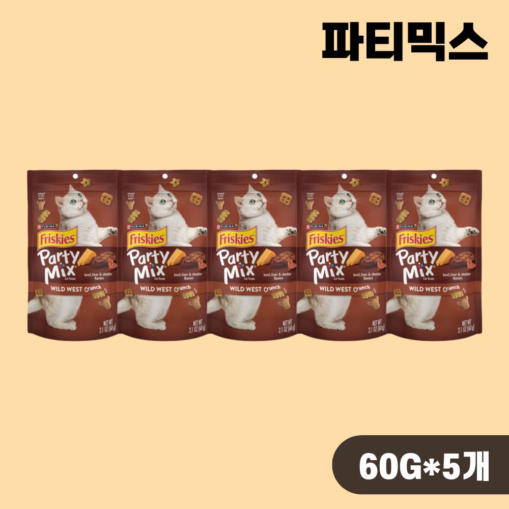퓨리나 파티믹스 고양이간식 와일드카우보이, 60g, 5개 - 상품 이미지