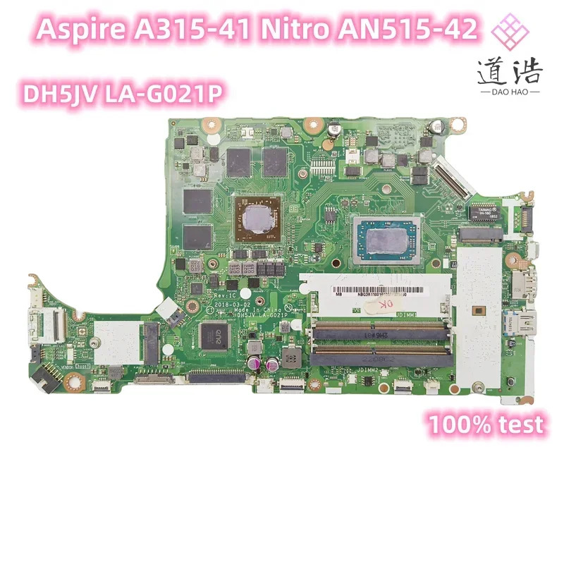 LA-G021P Acer A315-41 A515-42 노트북 마더보드 DH5JV R3-2200 R5-2500 R7-2700 CPU RX560X 4GB GPU 완전 작동 리퍼