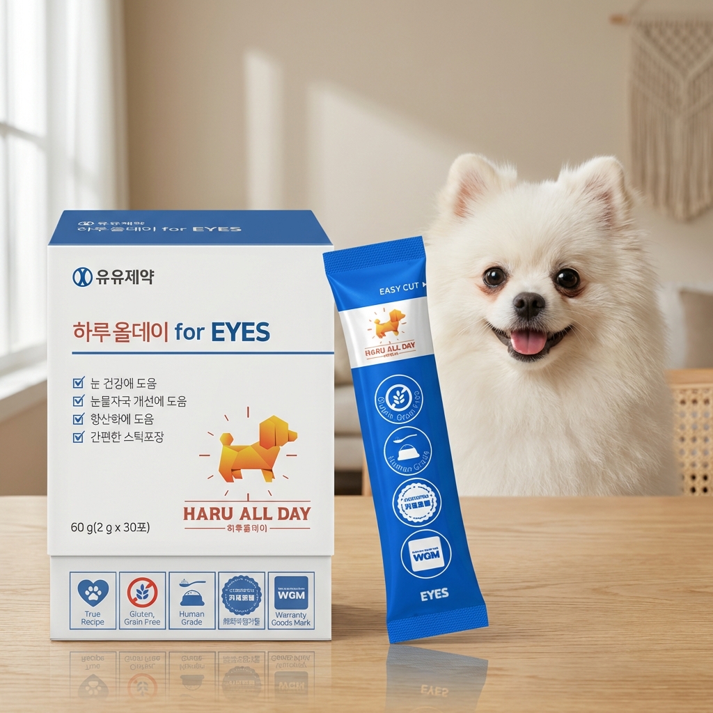 유유제약 하루올데이 강아지 눈 영양제 반려견 루테인 오메가3 눈물 자국 2gx30포 1개 제품 이미지