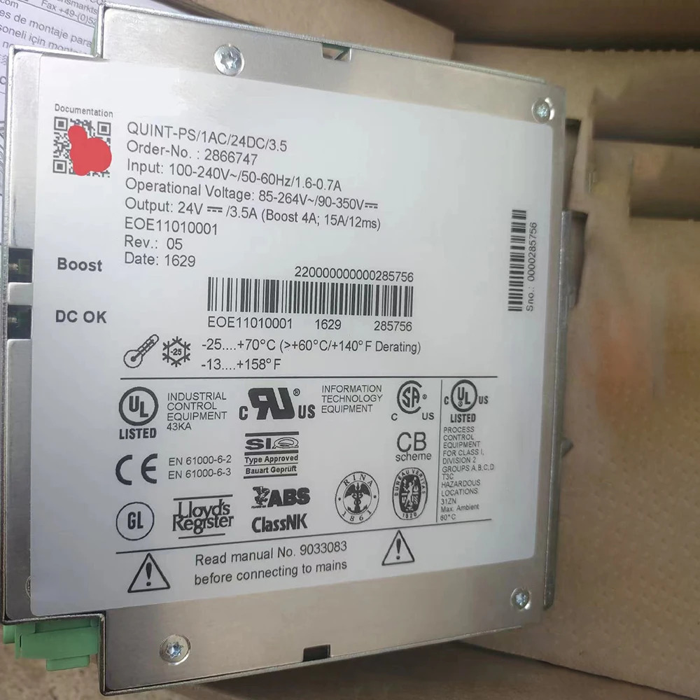 Phoenix QUINT-PS/1AC/24DC/3.5스위칭 전원공급장치 모듈 2866747