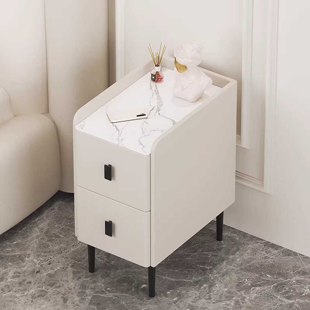 소파 사이드 서랍장 침대 탁자 거실 수납 소형 협탁 2단화이트/블랙/높이50cm25x40x60cm 이미지 6