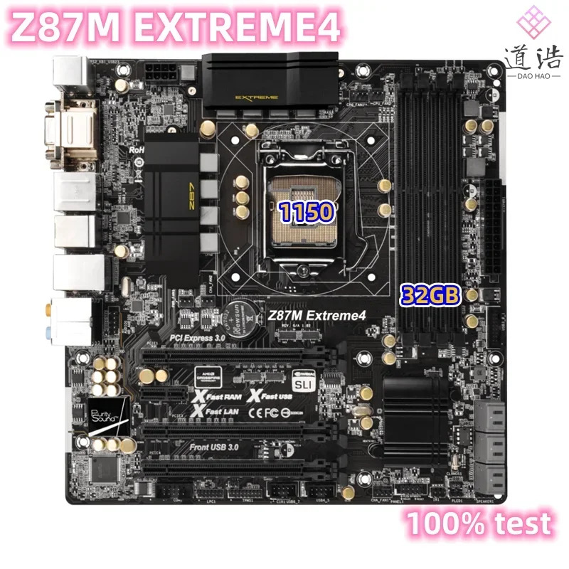 ASRock호환 Z87M EXTREME4 마더보드 32GB LGA 1150 DDR3 마이크로 Z87 메인보드 완전 작동 리퍼
