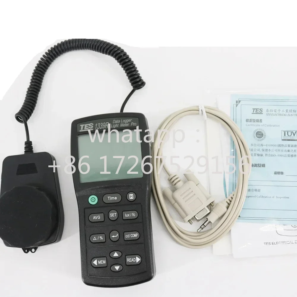 TES-1339R 휴대조도계 조도계 데이터 로거 측정 범위 0.01 999900 Lux 홀드 기능.