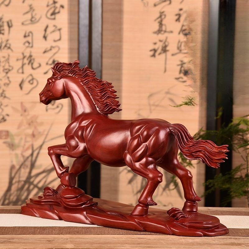 원목 말 공예품 집들이 조각 개업 인테리어 적토마 풍수 레드샌달우드 말길이 30 x 8x20cm - 상품 이미지