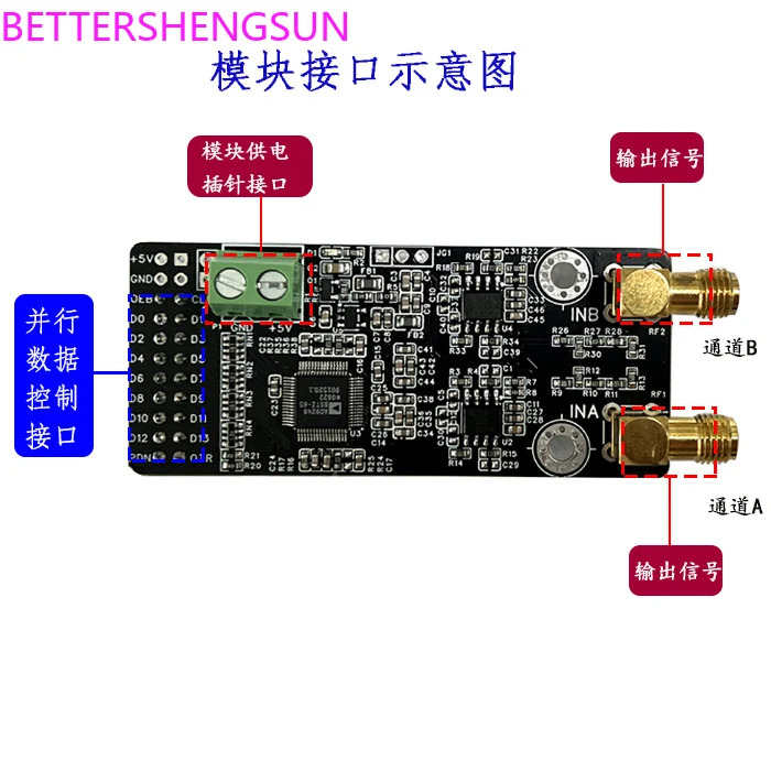 AD9248 모듈 듀얼 14 비트 65M 고속 ADC 데이터 수집 병렬 통신 인터페이스 FPGA 지원